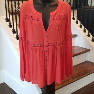 Venus Crochet Trim Tunic Top
